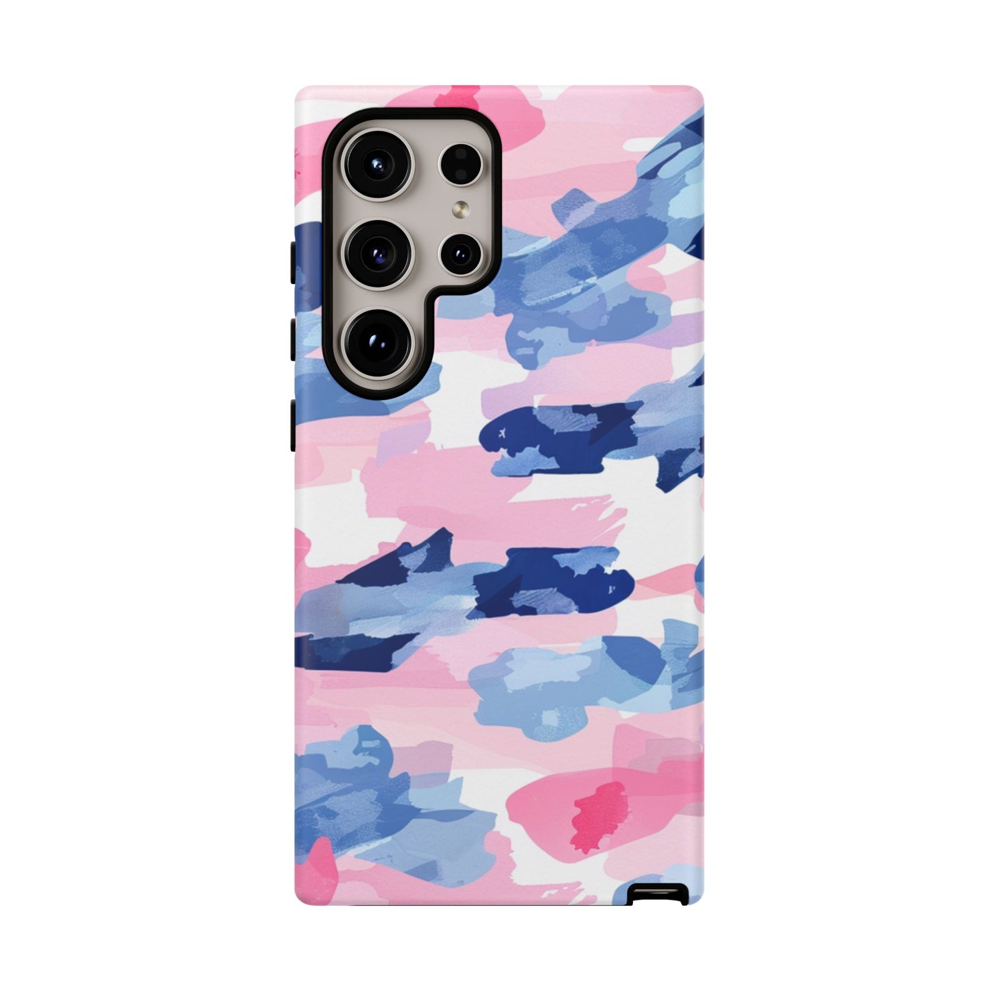 Samsung Galaxy Case: Dynamic Pink & Navy Brushstroke Art