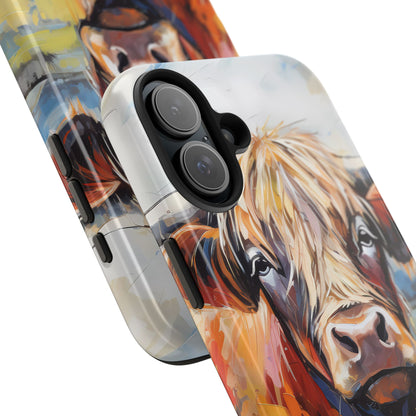 Cute Western Phone Case | Highland Cow | Robust Rocky Mountain-Inspired | Expressionism | Fresco