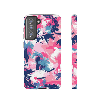 Vibrant Pink & Navy Abstract Splash – Samsung Galaxy Case