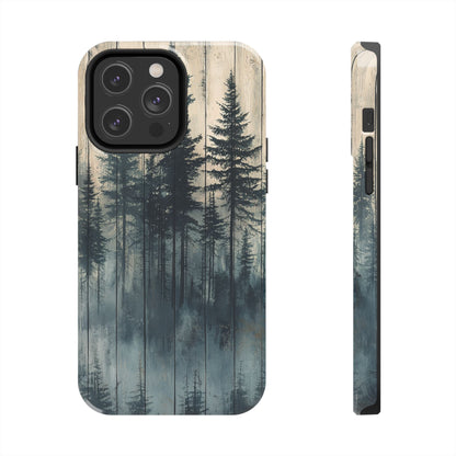 Misty Forest iPhone Case - Rustic Nature-Inspired Protective Cover