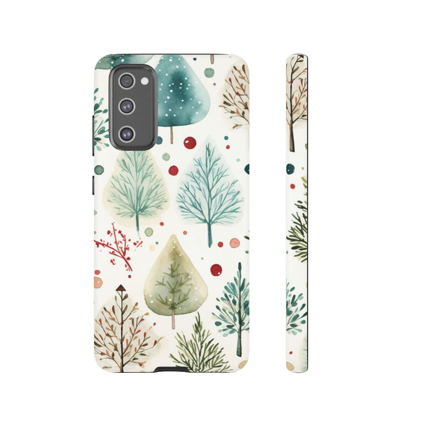 Watercolor Winter Trees Samsung Galaxy Case – Nature-Inspired, Holiday Theme Protective Cover