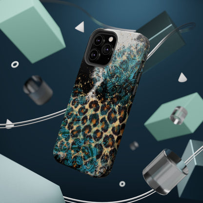 Turquoise Paisley Cowhide Leopard - MagSafe iPhone Series Case