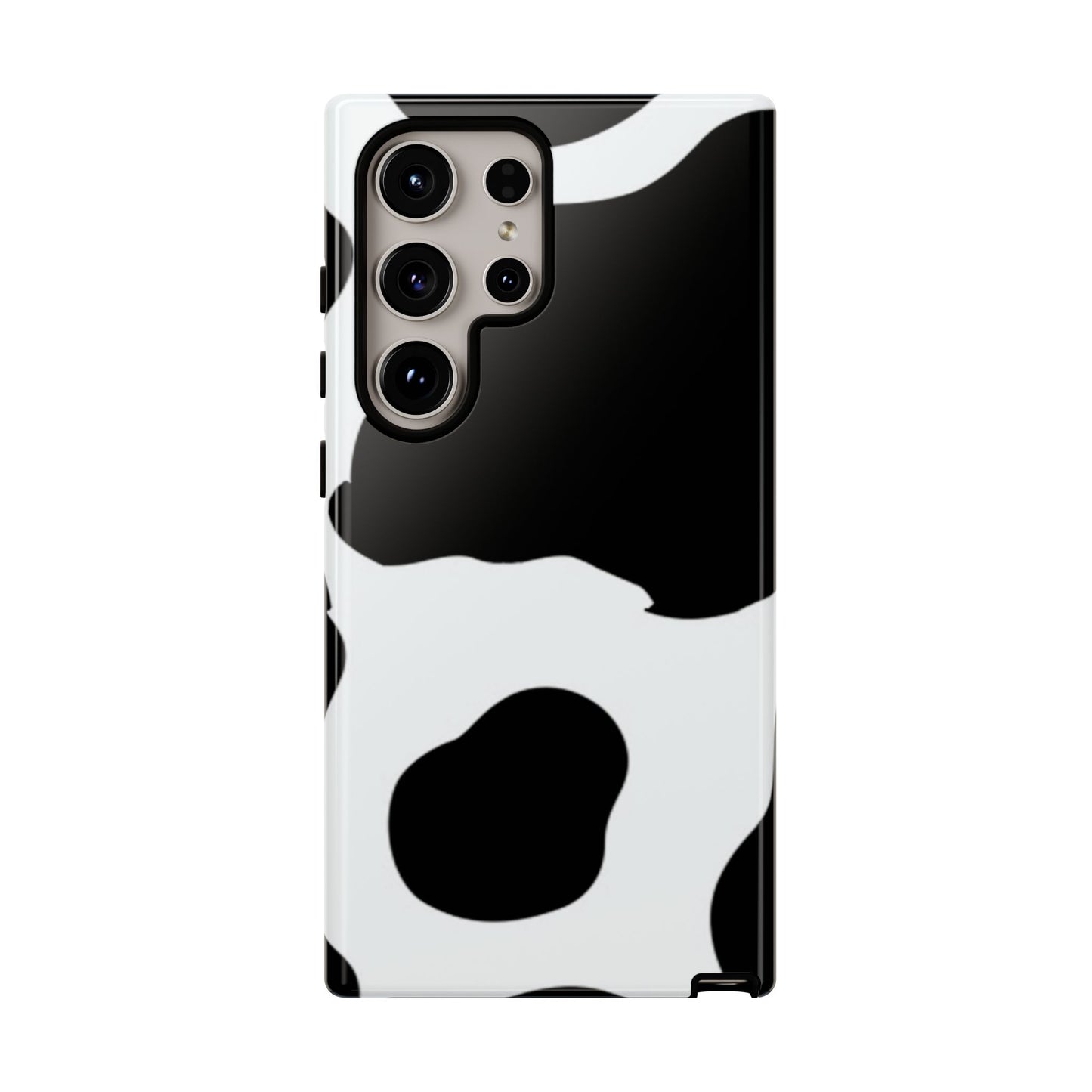 Bold Black and White Cow Print Tough Samsung Galaxy Case – Modern Animal Pattern with Dual-Layer Protection