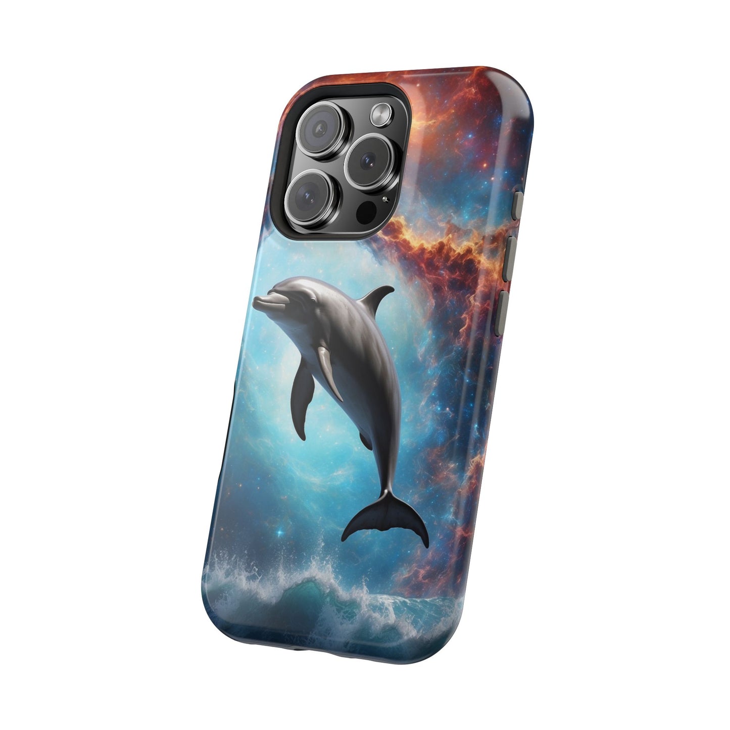 Cosmic Dolphin Space Vibes - MagSafe-Compatible Case