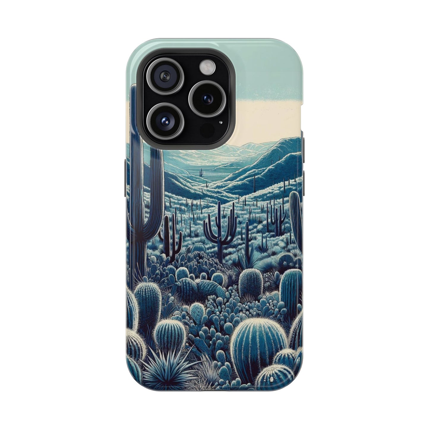 Desert Blues Cactus iPhone Case