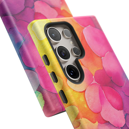 Sunset Petals Watercolor Samsung Galaxy Case – Slim Design, Glossy Finish