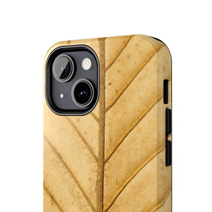 Golden Leaf Texture iPhone Case – Minimal Nature Design