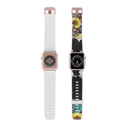 Rustic Sunflower Leopard Glam  Apple Watch Band