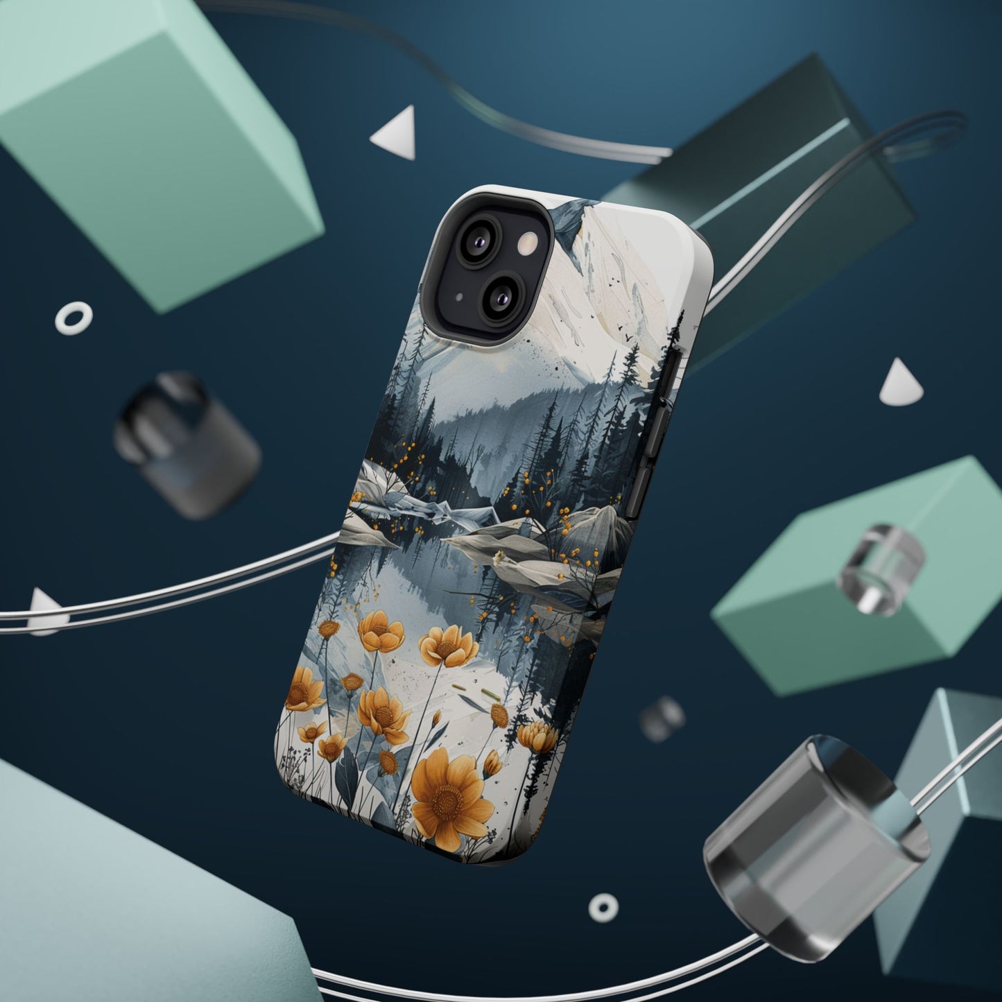 Silver Alpine Wildflower iPhone Case