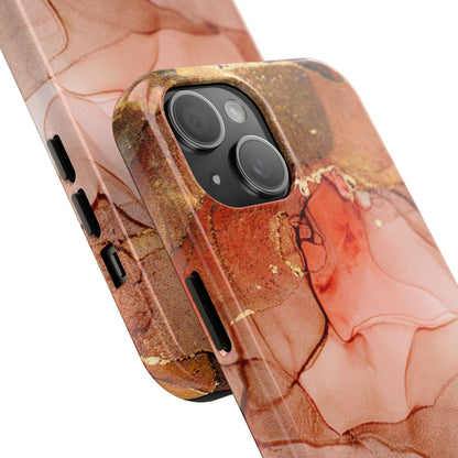 Ruby Red Marble Samsung Galaxy Case - Elegant Red Marble with Gold Accents