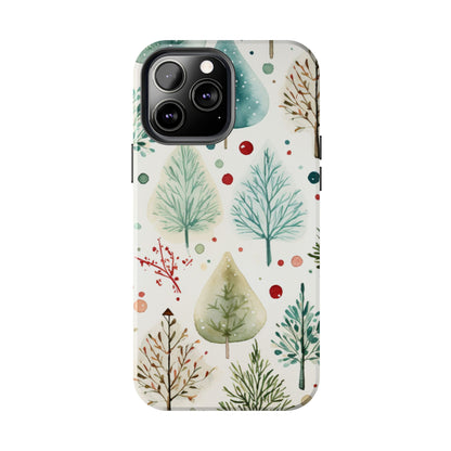 Watercolor Winter Trees iPhone Case – Nature-Inspired, Holiday Theme Protective Cover