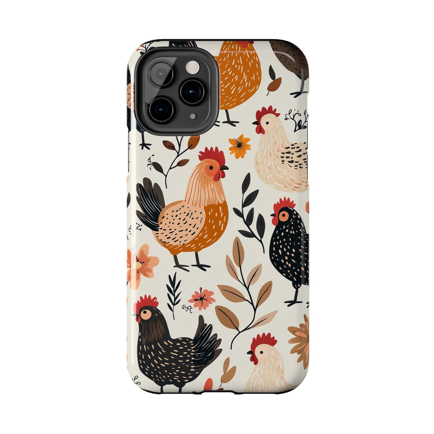 iPhone Case: Cluckin' Vintage – Chickens & Leaves