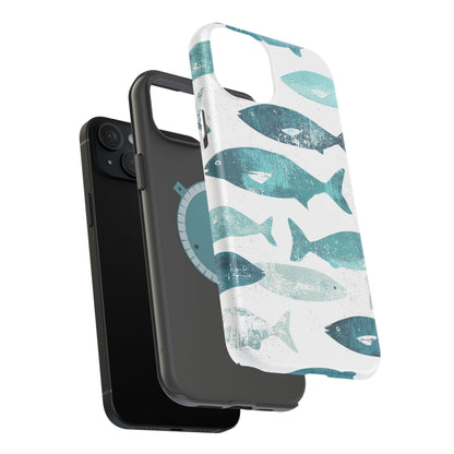 Vintage Blue Fish Print - MagSafe iPhone Series Case