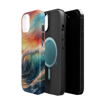 Ocean Wave Sunset MagSafe iPhone Case – Coastal Vibes Design