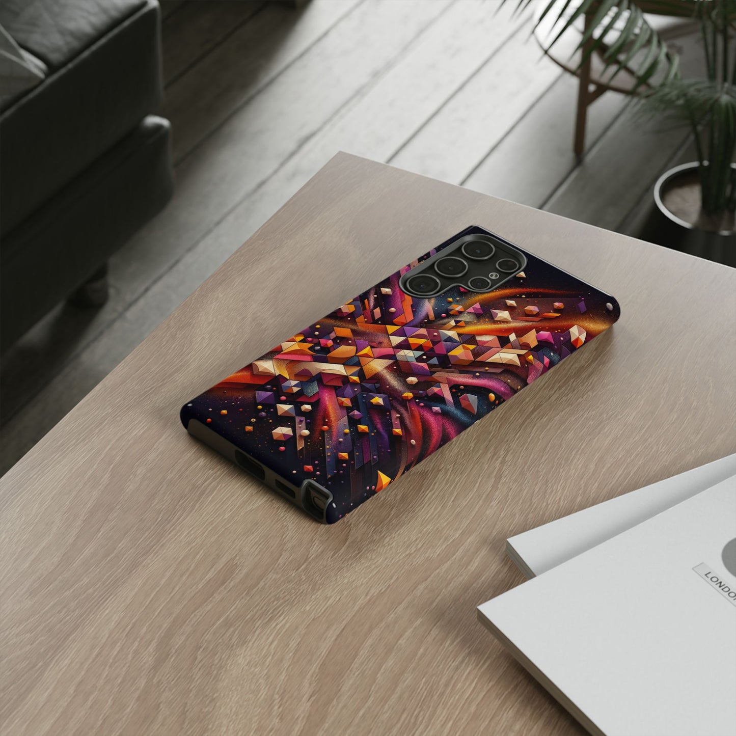 Vibrant Geometric Case | Futuristic Cosmic Art