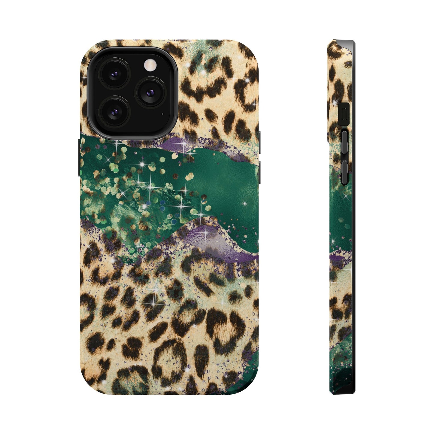 Emerald Glitter Leopard Print - MagSafe iPhone Series Case