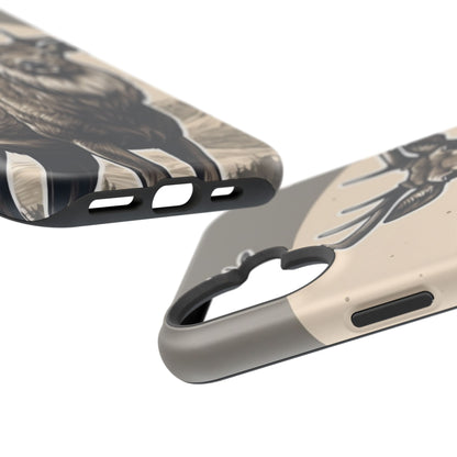 Monochrome Majesty – Regal Stag MagSafe iPhone Cases