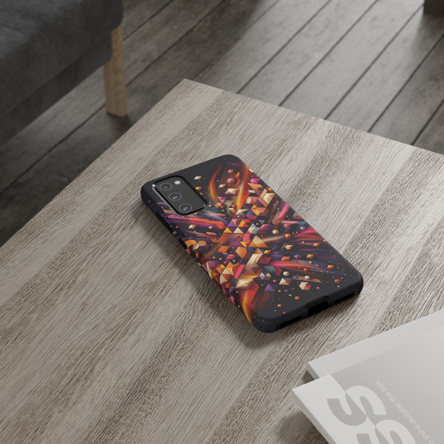 Vibrant Geometric Case | Futuristic Cosmic Art