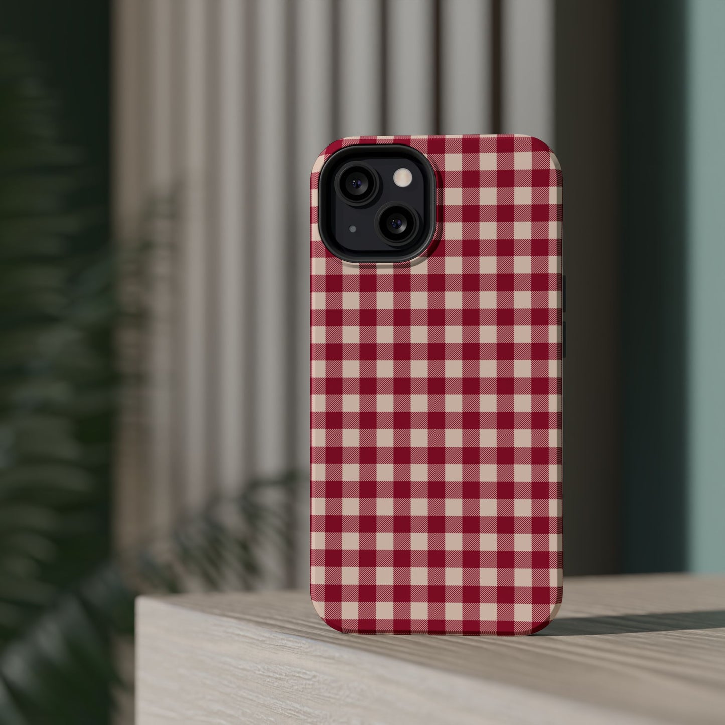 Vintage Red Gingham Check – MagSafe iPhone Case