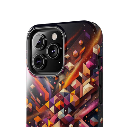 Geometric Galaxy iPhone Case - Abstract Cosmic Protective Cover - Retro Gamer