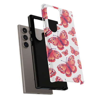 Coral Butterfly Samsung Galaxy Case – Slim, Protective Design with Bold Watercolor Print