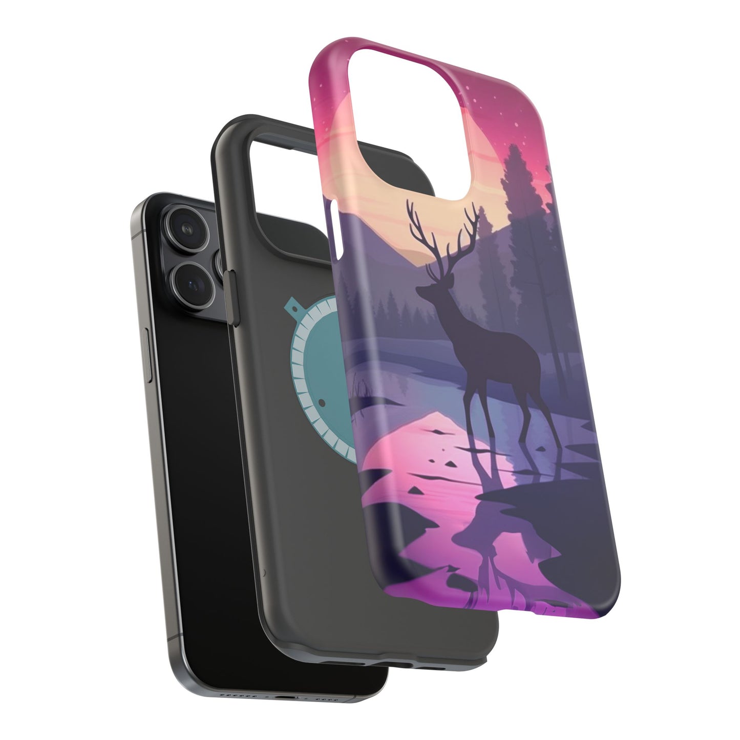 Twilight Elegance: Stag Reflection – MagSafe iPhone Case