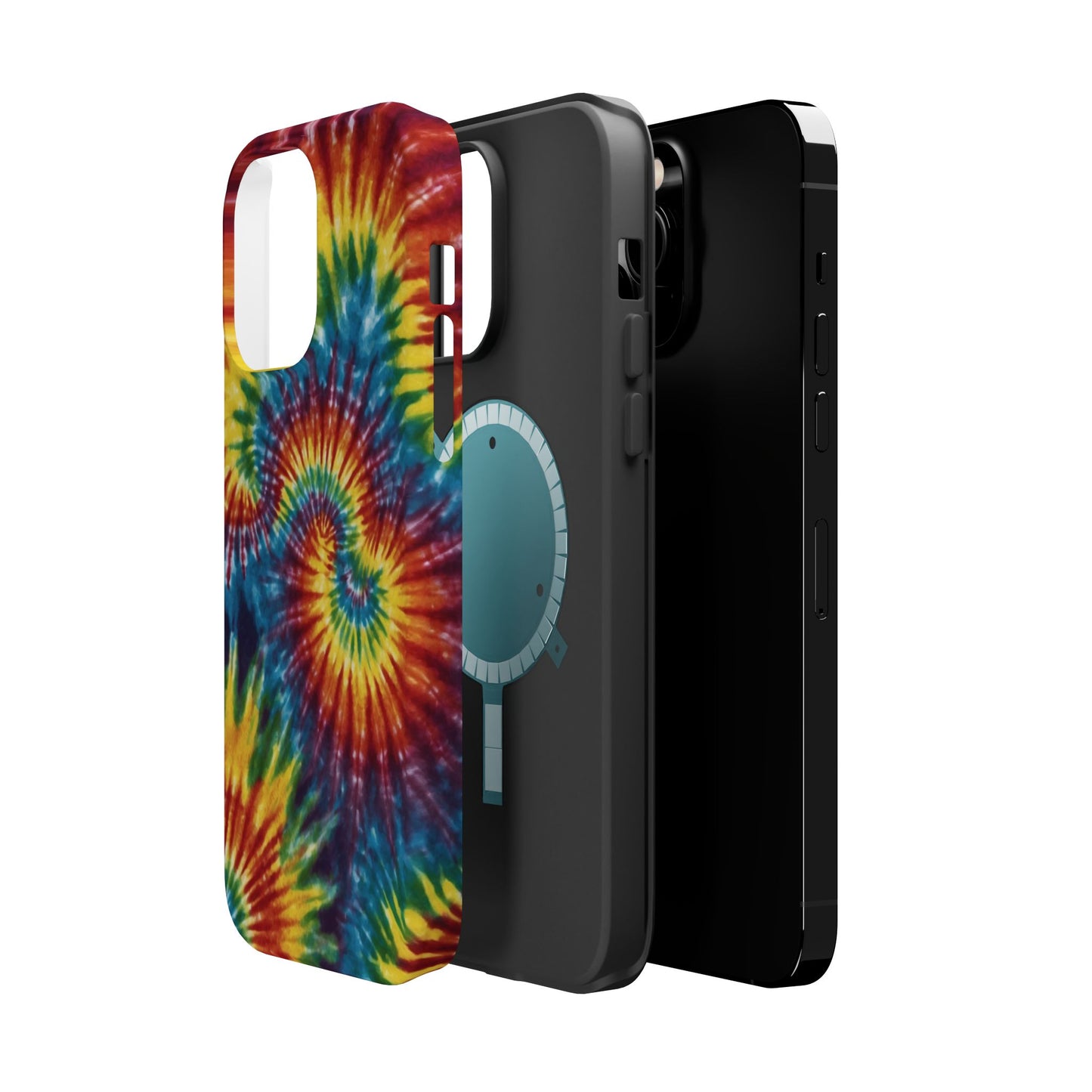 Retro Rainbow Tie-Dye MagSafe Case – Swirl Design