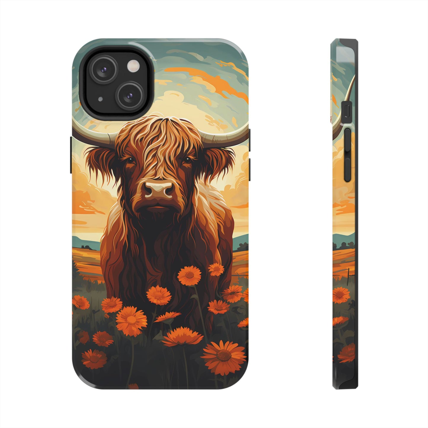 Highland Cow Case | Rustic Farmhouse Floral Design