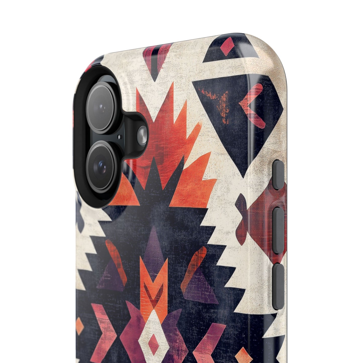 Boho Tribal Starburst Tough MagSafe iPhone Case – Vibrant Geometric Design, Dual-Layer Protection