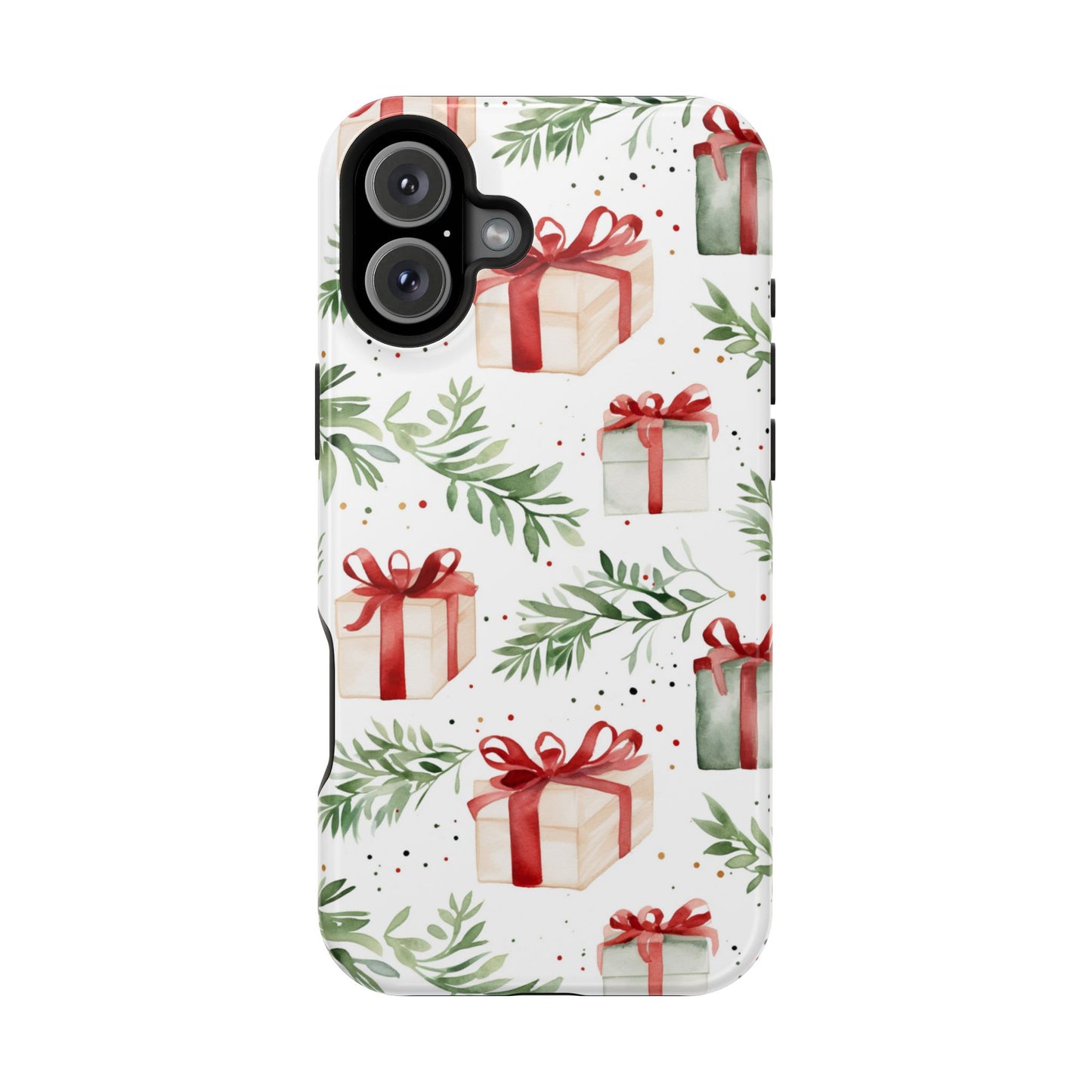 Watercolor Holiday Gifts & Greenery - MagSafe iPhone Series Case