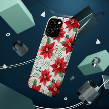 Festive Poinsettia Holiday Pattern – MagSafe iPhone Series Case