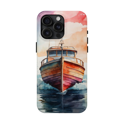 Sunset Sail Watercolor Boat – iPhone Series Case