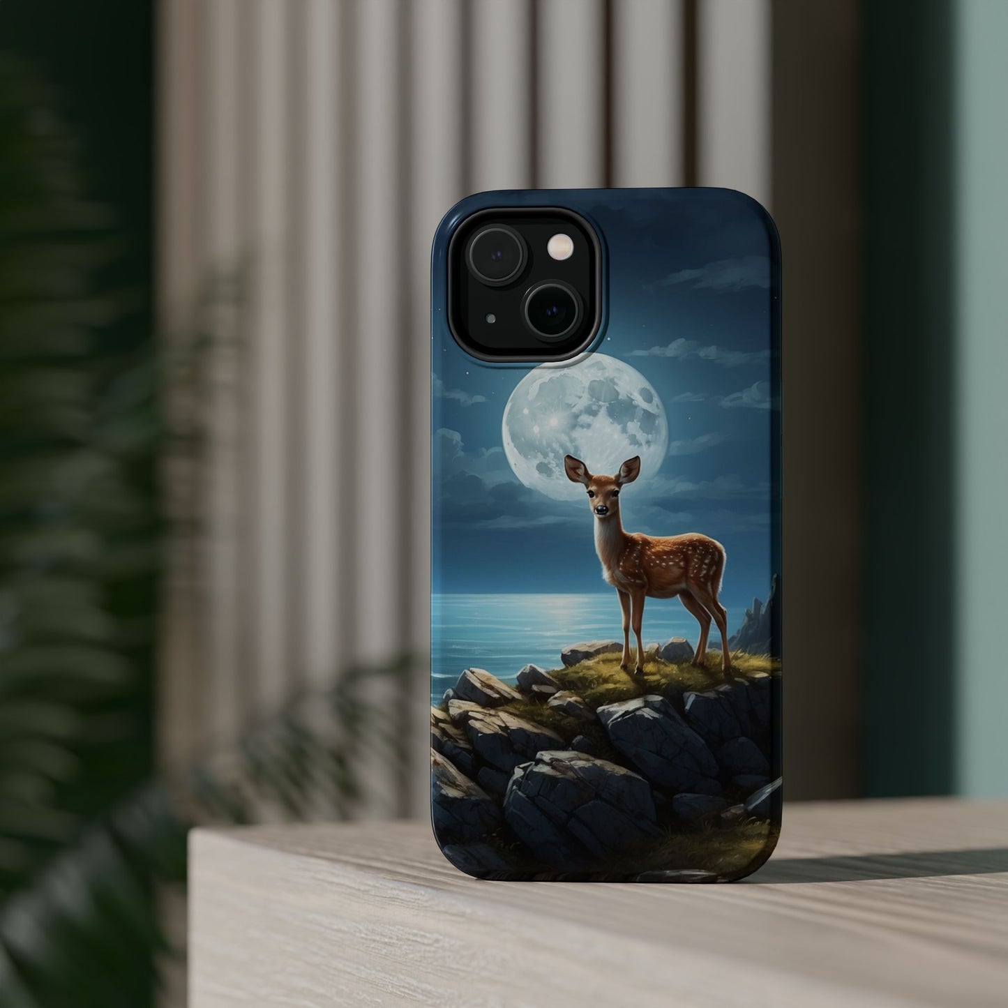 Enchanted Fawn Under the Moonlit Sky MagSafe iPhone Case