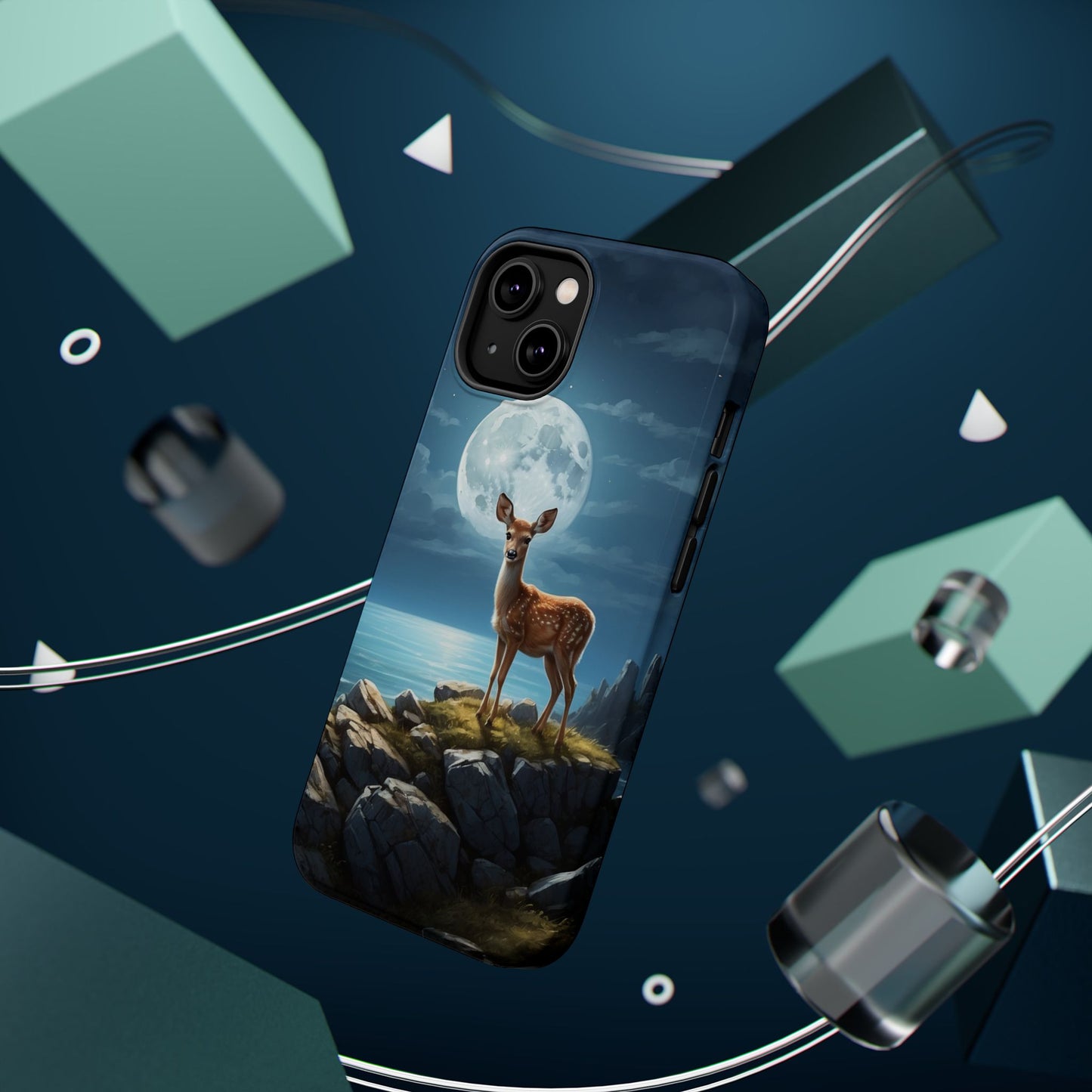 Enchanted Fawn Under the Moonlit Sky MagSafe iPhone Case