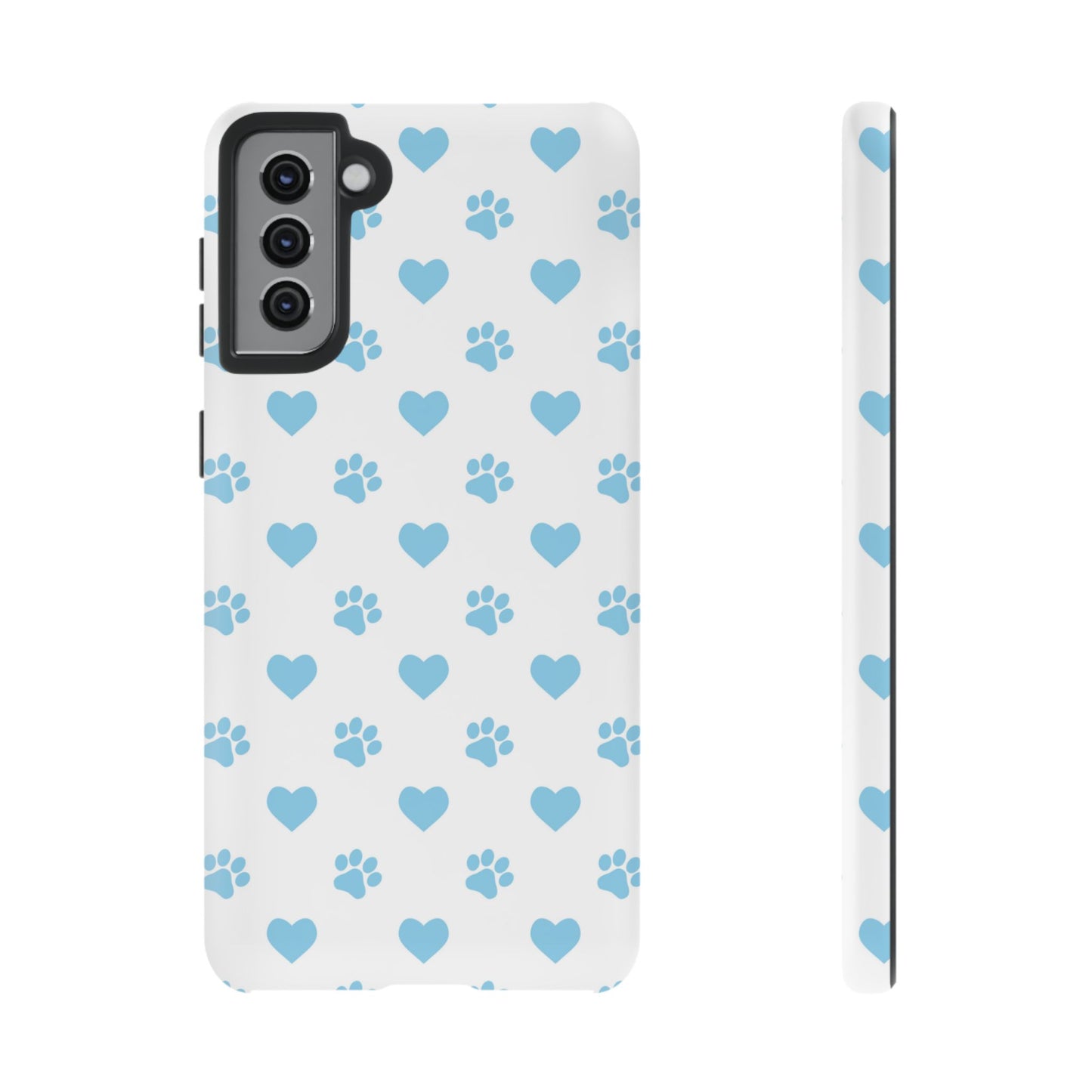 Blue Paw Prints & Hearts – Samsung Galaxy Case for Pet Lovers