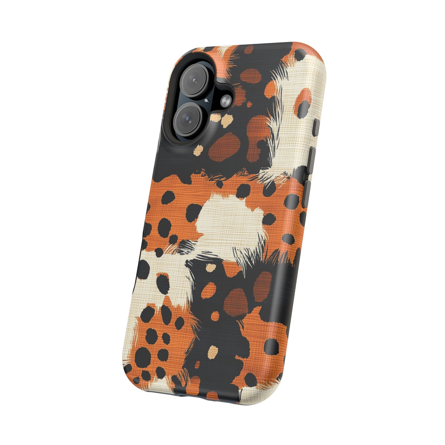 MagSafe iPhone Case: Cheetah Plaid – Brown & Black Pattern