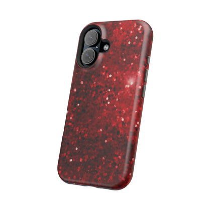 Crimson Glow Glitter MagSafe Case