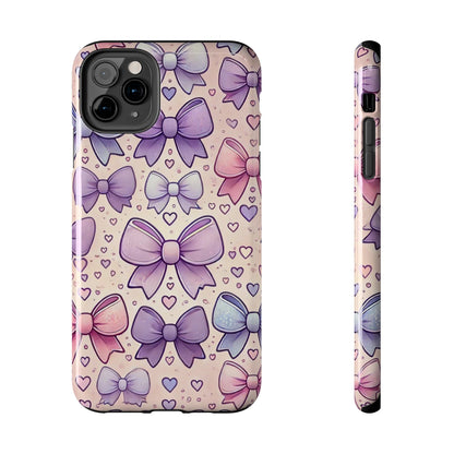 Pastel Bow iPhone Case - Cute Girly Pattern Protective Cover