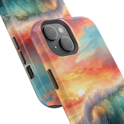 Ocean Wave Sunset MagSafe iPhone Case – Coastal Vibes Design