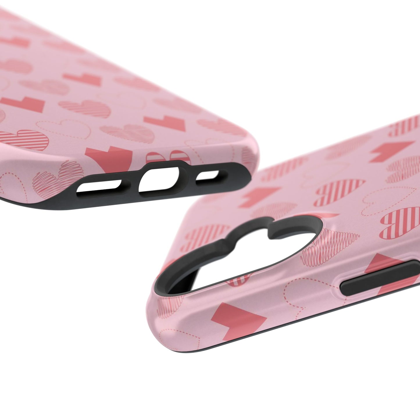 Striped Hearts MagSafe iPhone Case