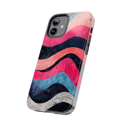 Abstract Wave Pattern iPhone Case – Shockproof, Matte Finish, Dual-Layer Protection