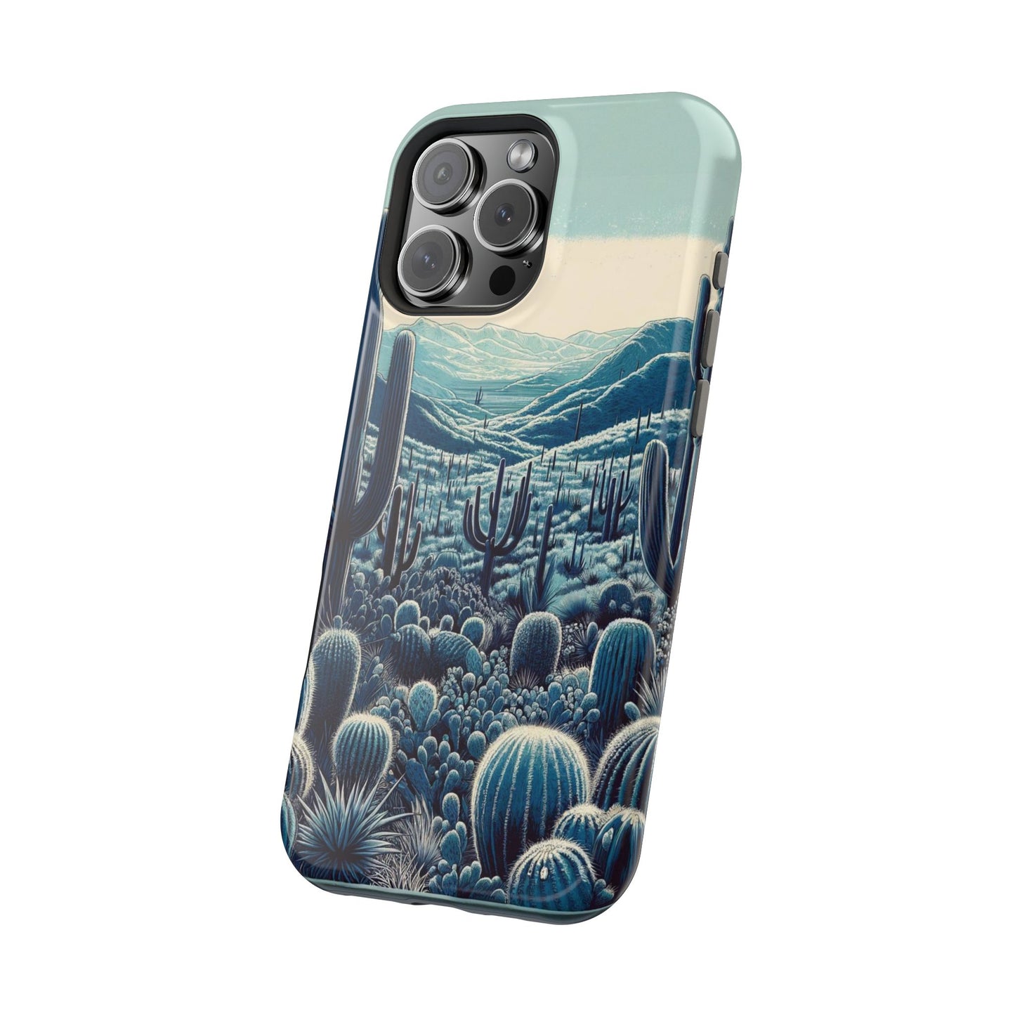 Desert Blues Cactus iPhone Case