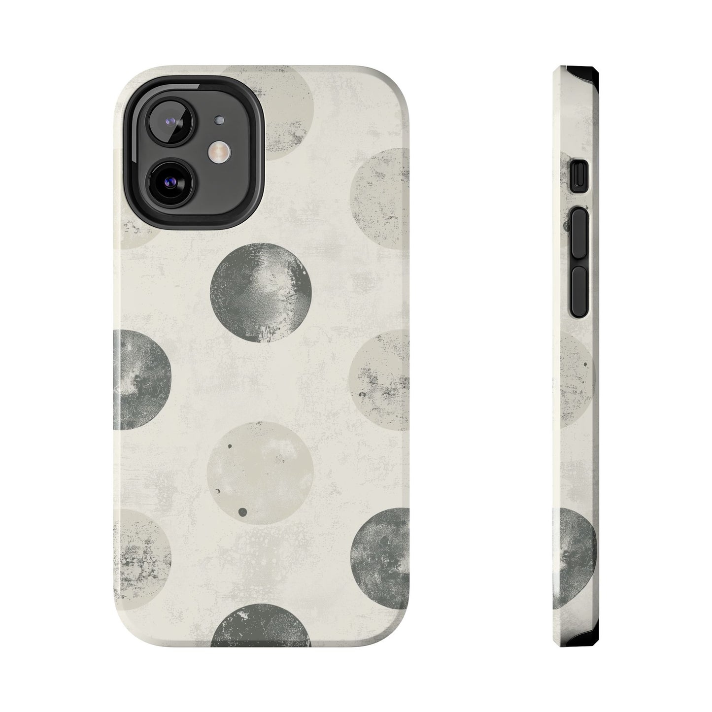 Vintage Polka Dot iPhone Case - Neutral Retro Protective Cover