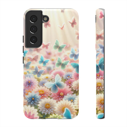 Butterfly Blossom Samsung Case - Pastel Floral Protective Cover