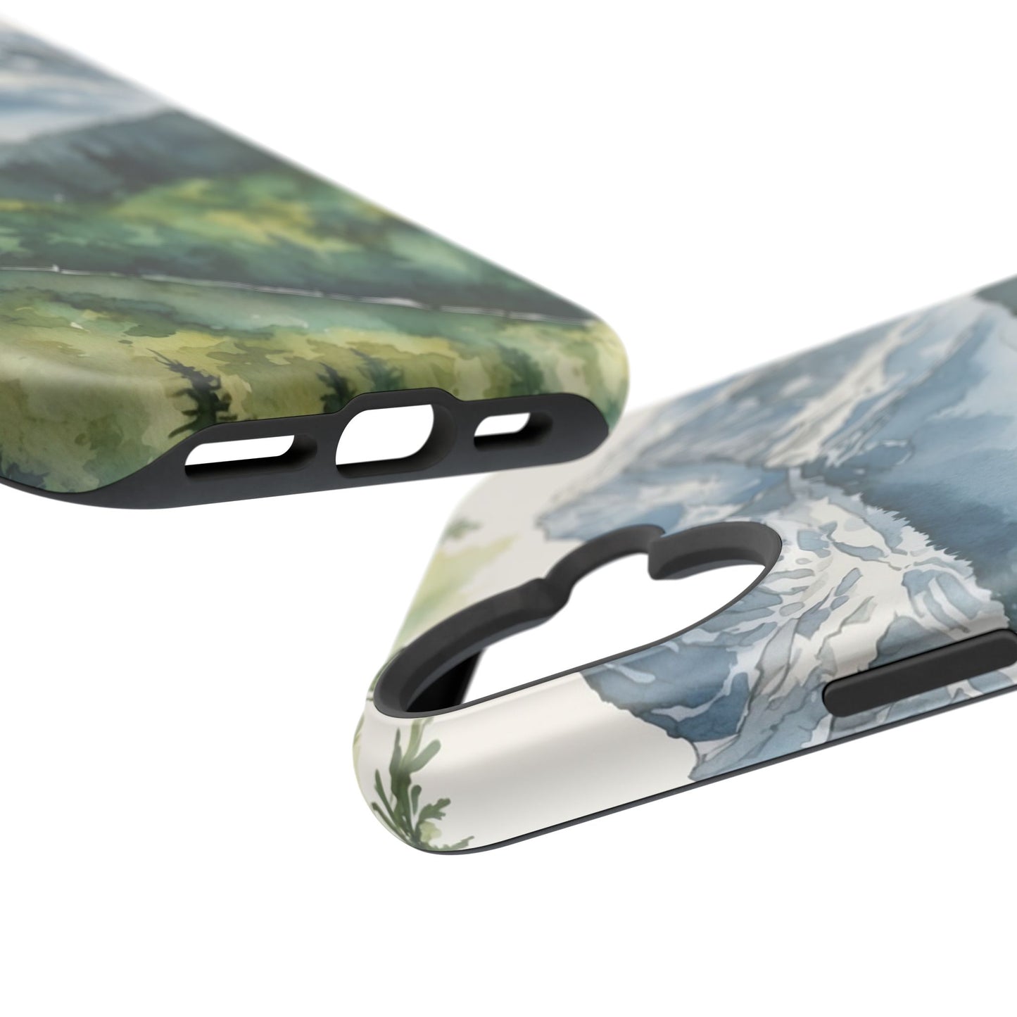 Watercolor Alpine Mountainscape - MagSafe iPhone Case