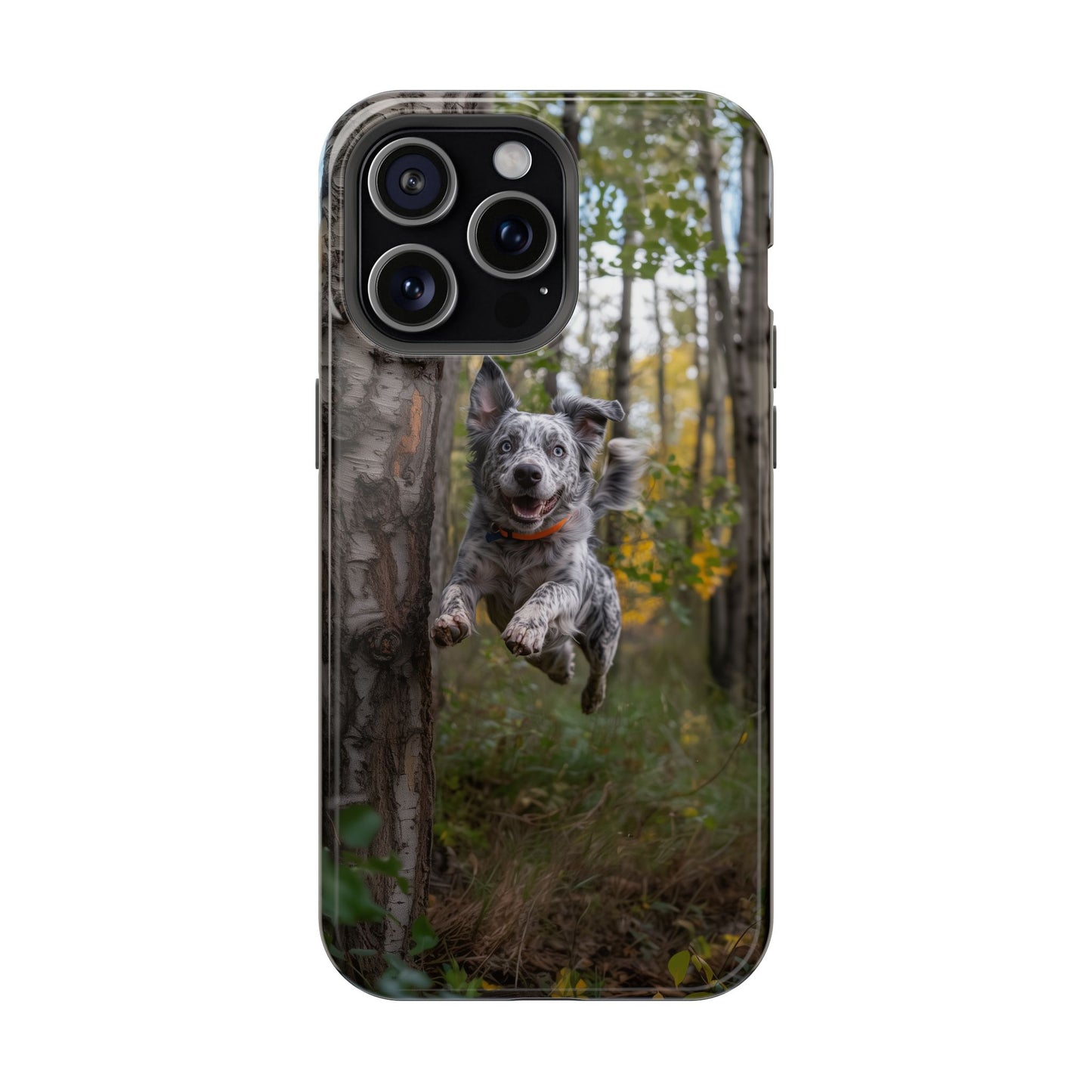 Happy Forest Dog MagSafe iPhone Case – Nature-Inspired Protective Cover