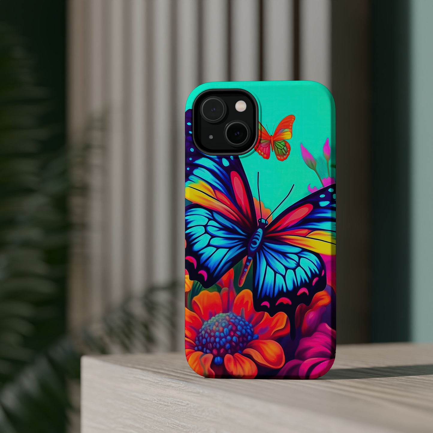 Vivid Butterfly & Floral Burst - MagSafe iPhone Case