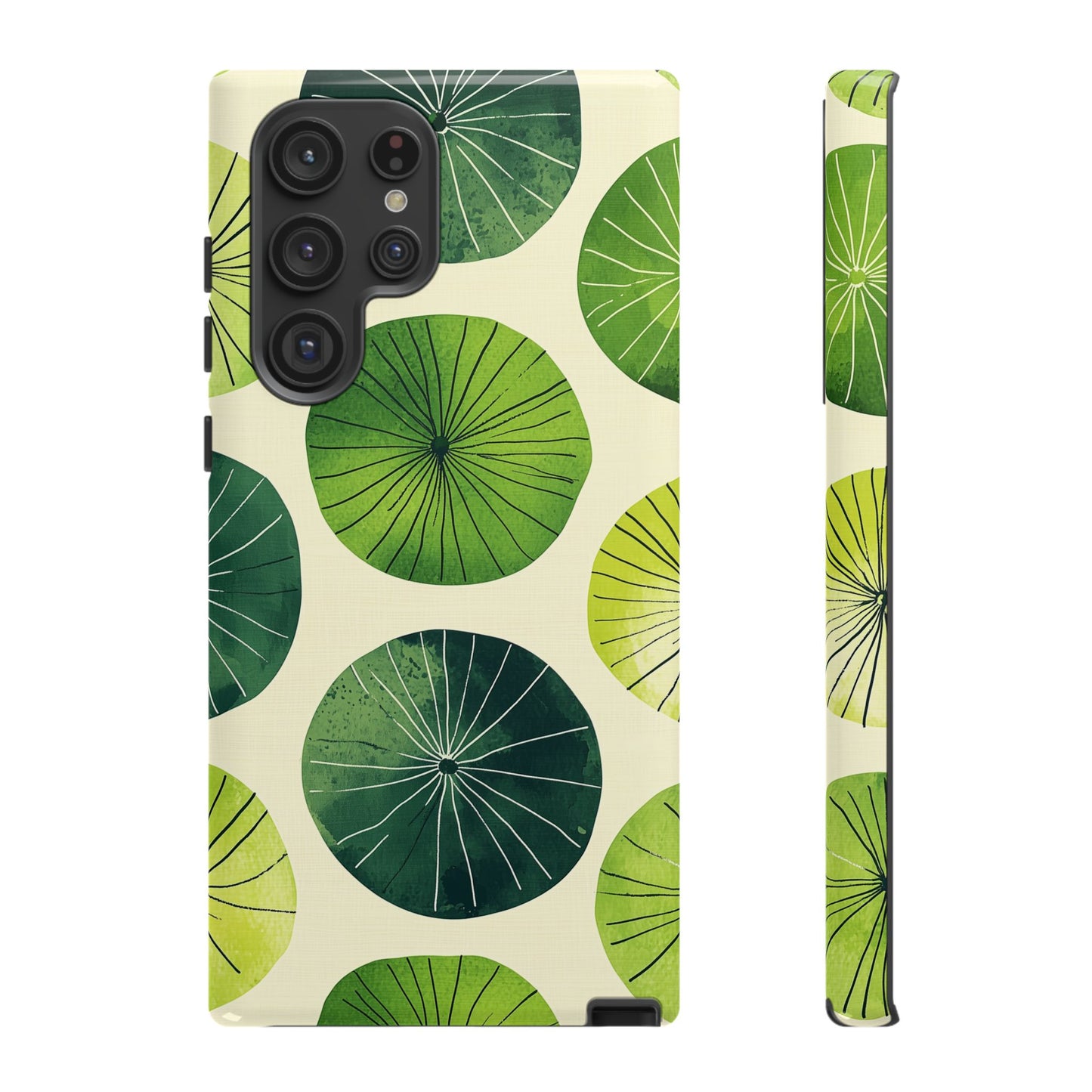 Watercolor Lily Pads Samsung Galaxy Case – Shockproof, Matte Finish, Dual-Layer Protection