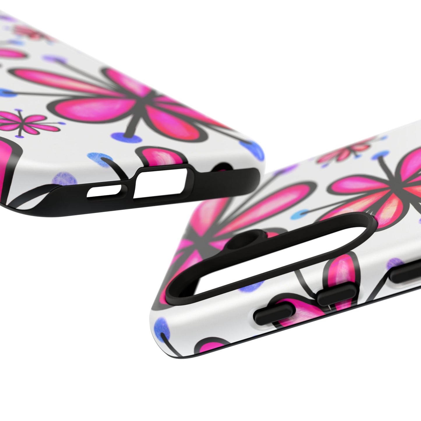 Pink Retro Bloom Samsung Galaxy Case – Ultra-Slim Design, Glossy Finish