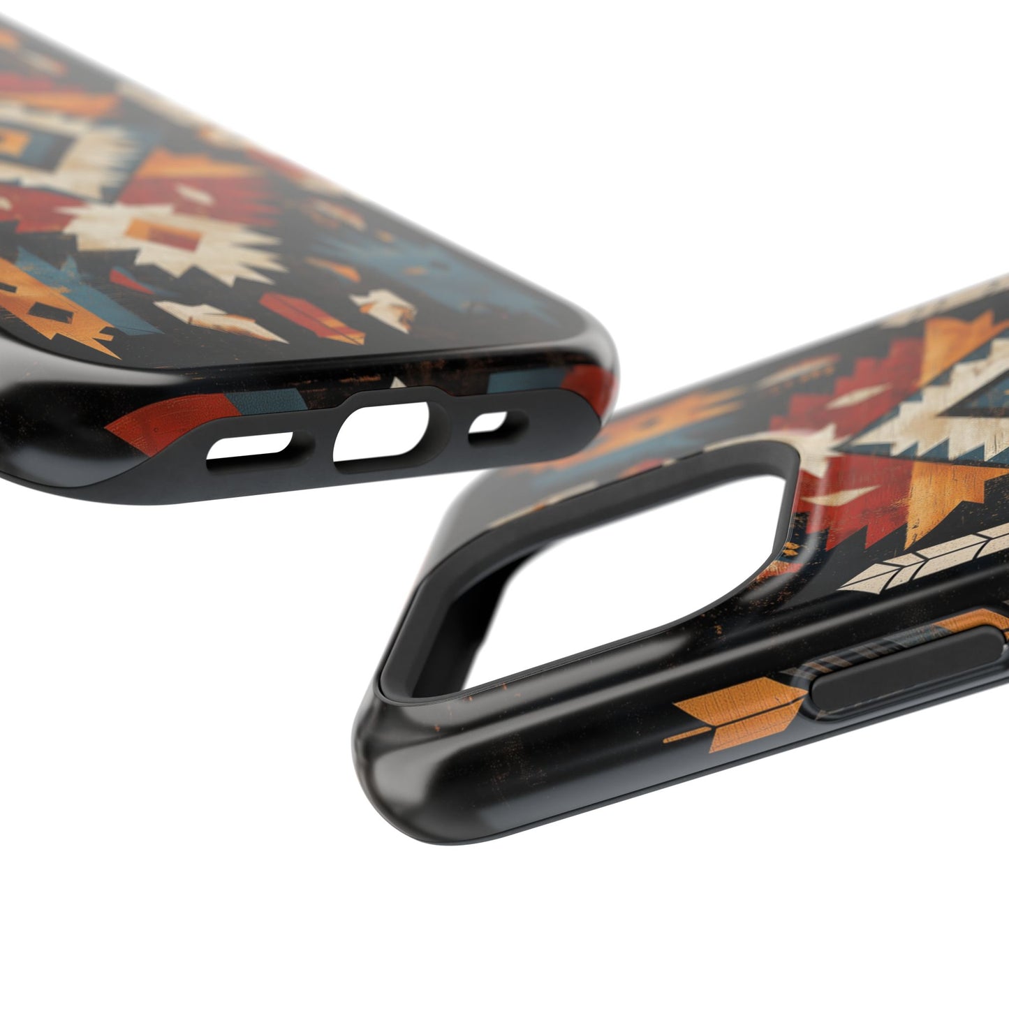 Southwestern Arrow & Diamond Tough MagSafe iPhone Case – Bold Tribal Design, Dual-Layer Protection